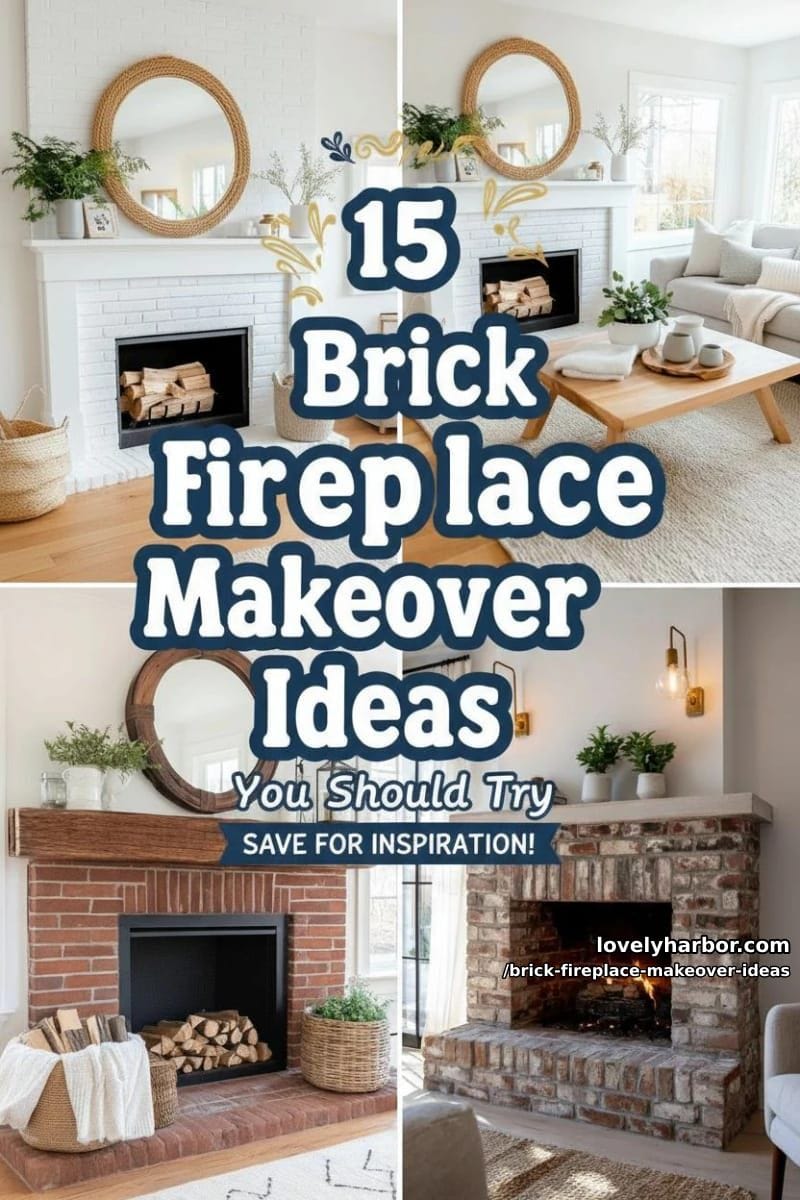 15 Brick Fireplace Makeover Ideas To Inspire 51 brick fireplace makeover ideas - Collage 50