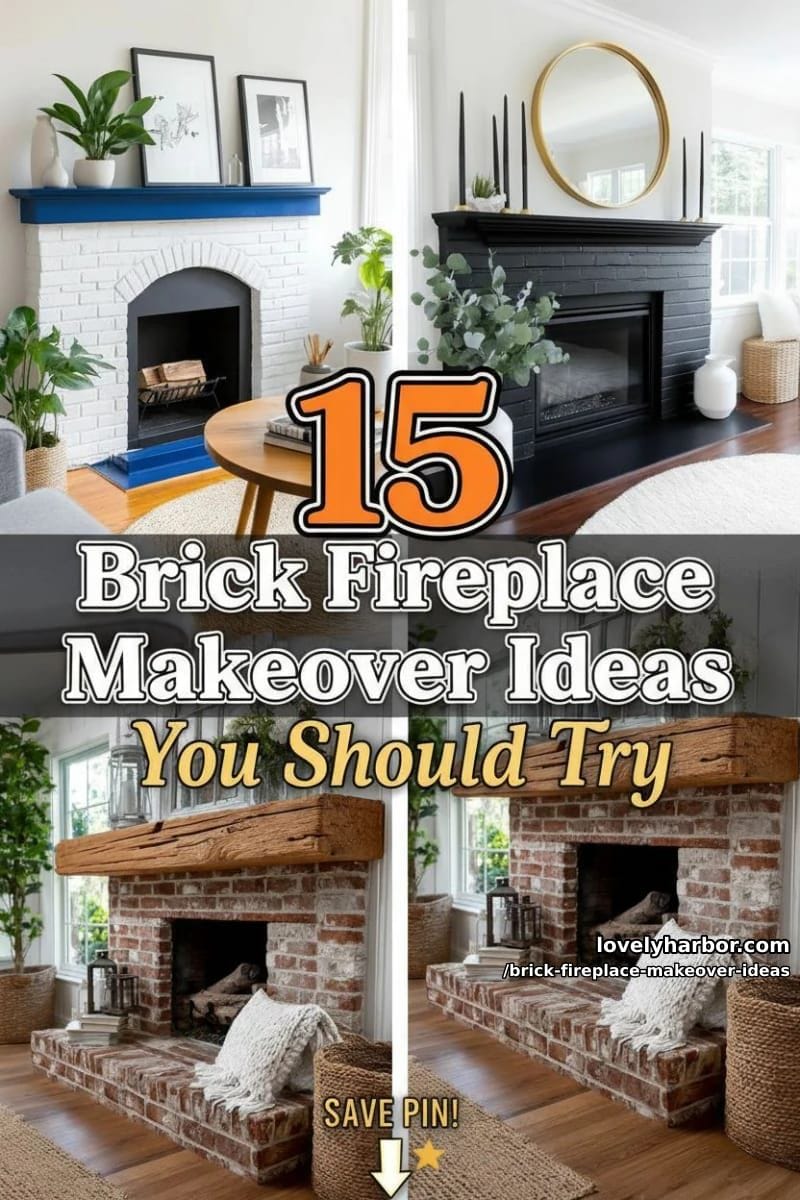 15 Brick Fireplace Makeover Ideas To Inspire 54 brick fireplace makeover ideas - Collage 53