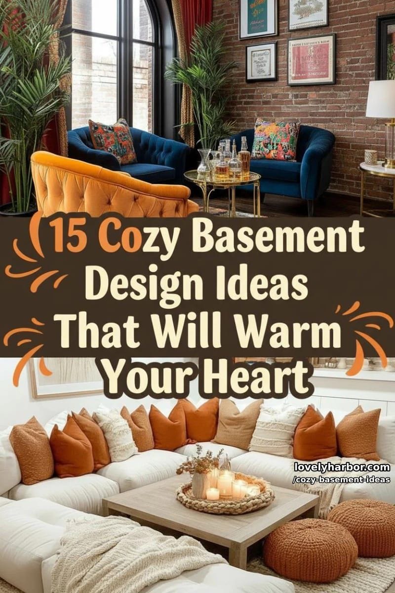 15 Cozy Basement Design Ideas That Will Warm Your Heart 41 cozy basement ideas - Collage 40
