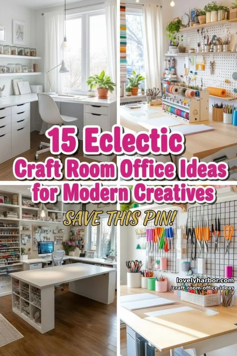 15 Eclectic Craft Room Office Ideas for Modern Creatives 47 craft room office ideas - Collage 46