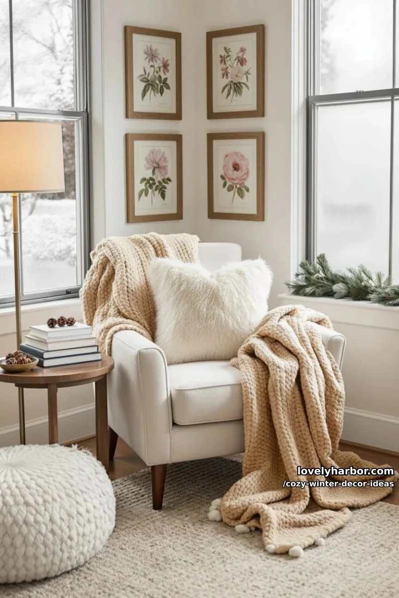 15 Winter Decor Ideas for a Cozy Home Retreat 9 create a cozy reading nook with faux fur pillows and warm throw blankets. 1