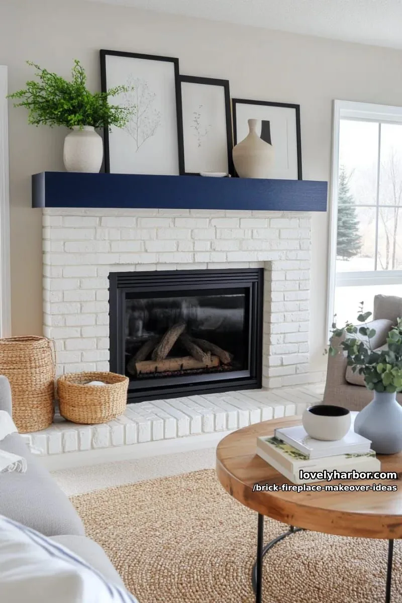create a two-tone effect by painting the upper brick a bold color. 1