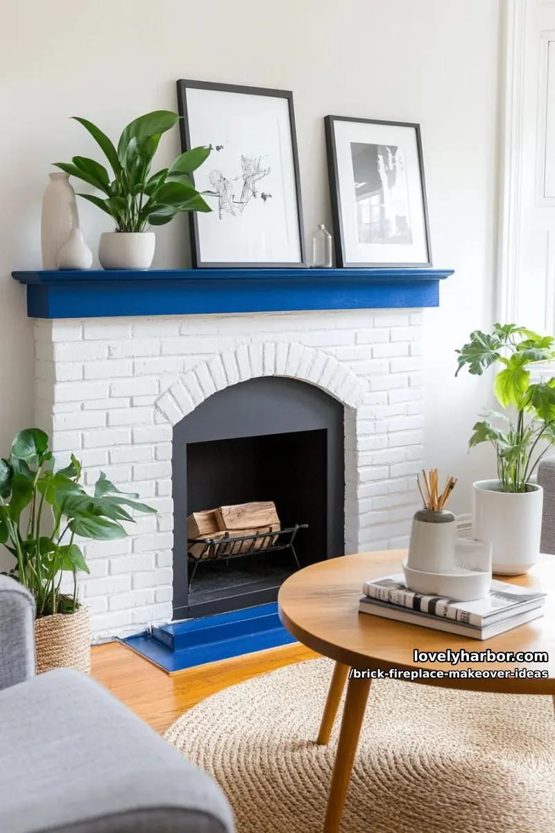 create a two-tone effect by painting the upper brick a bold color. 1