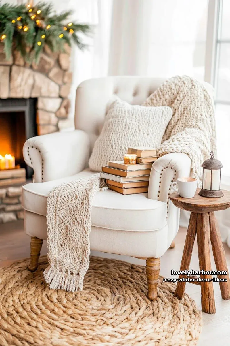 15 Winter Decor Ideas for a Cozy Home Retreat 29 decorate a cozy corner with books, soft lighting, and textured cushions. 1