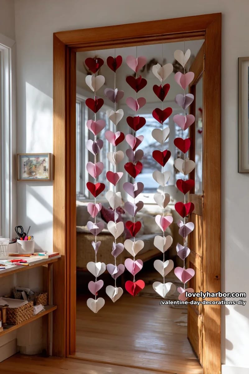 diy heart chain curtain for a playful doorway accent 1