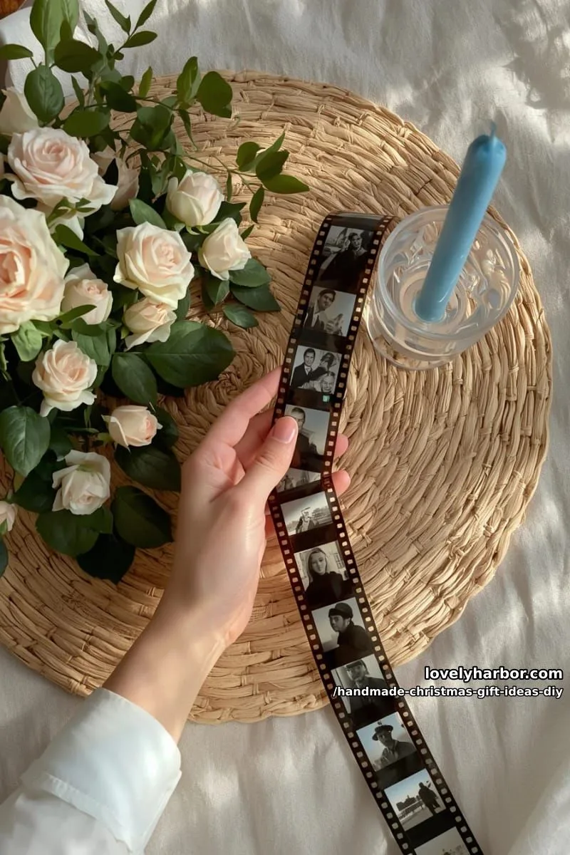 11 Unique DIY Christmas Gifts to Make This Year 19 diy photo reel gift box with favorite memories and holiday quotes 1