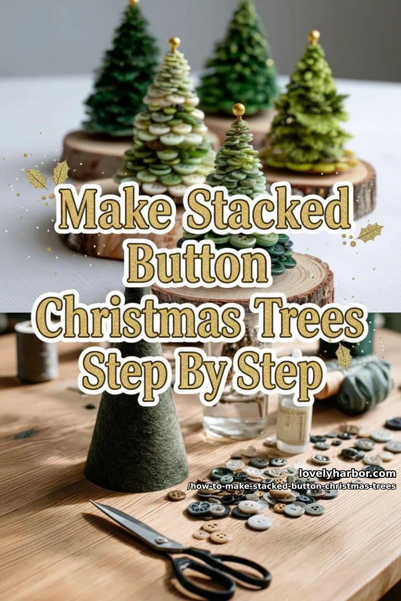 How to Make Stacked Button Christmas Trees for the Holidays 35 enjoy your handmade button christmas trees! 26