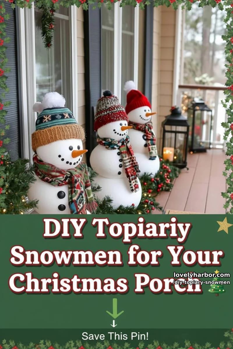 How to Make Adorable DIY Topiary Snowmen for Your Winter Porch 19 enjoy your handmade porch snowmen! 4
