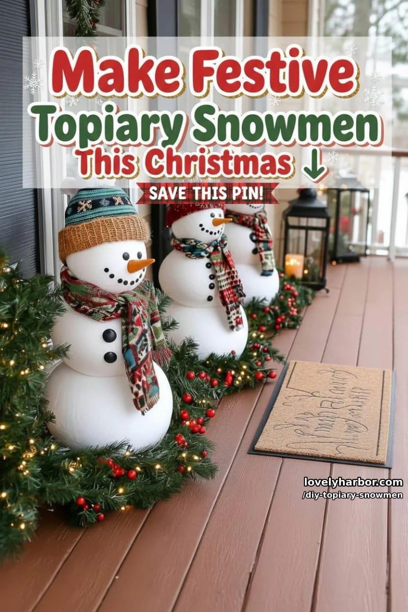 How to Make Adorable DIY Topiary Snowmen for Your Winter Porch 17 enjoy your handmade porch snowmen! 5
