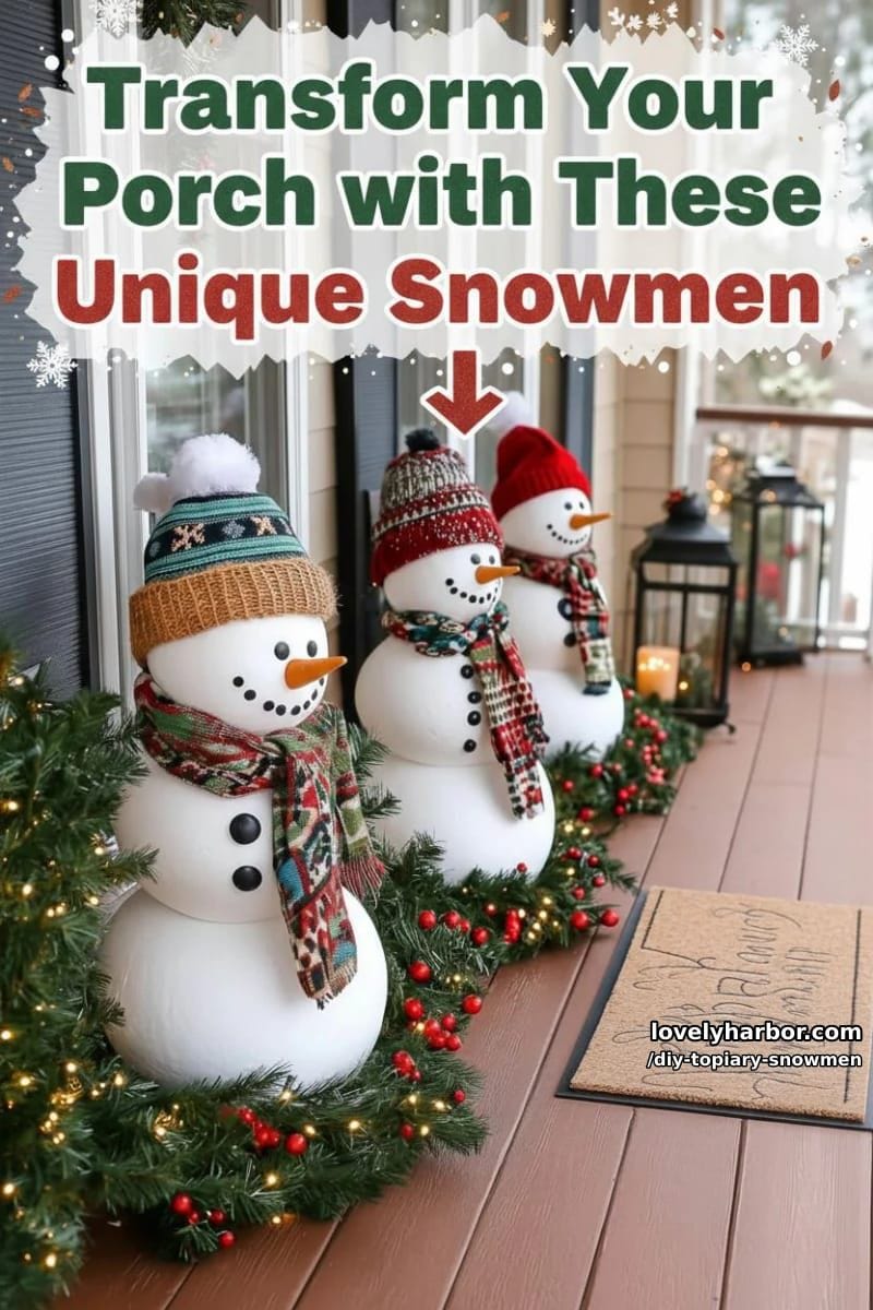 How to Make Adorable DIY Topiary Snowmen for Your Winter Porch 18 enjoy your handmade porch snowmen! 7