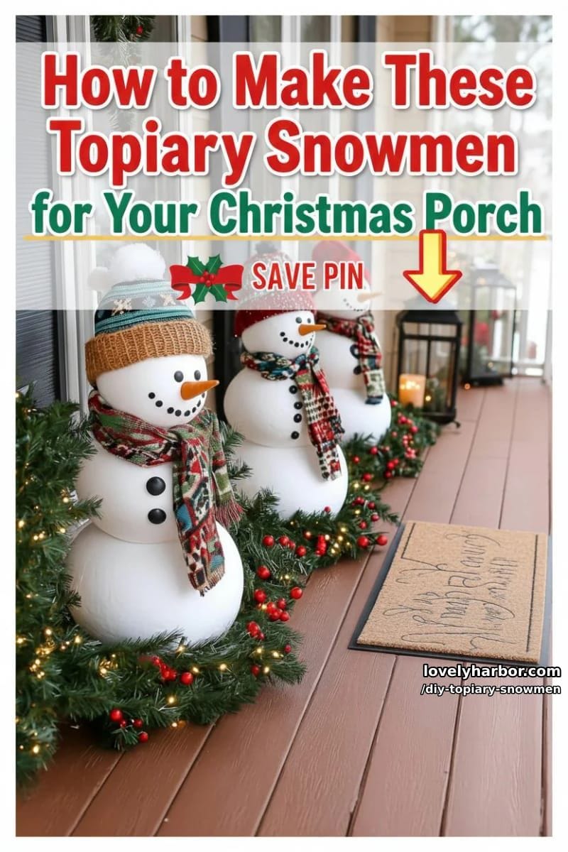 How to Make Adorable DIY Topiary Snowmen for Your Winter Porch 16 enjoy your handmade porch snowmen! 9
