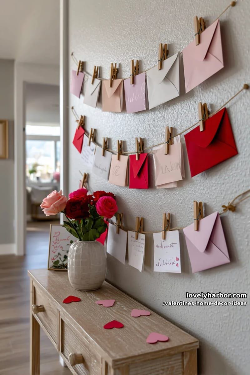 envelope wall banner with surprise love notes for a hallway feature 1