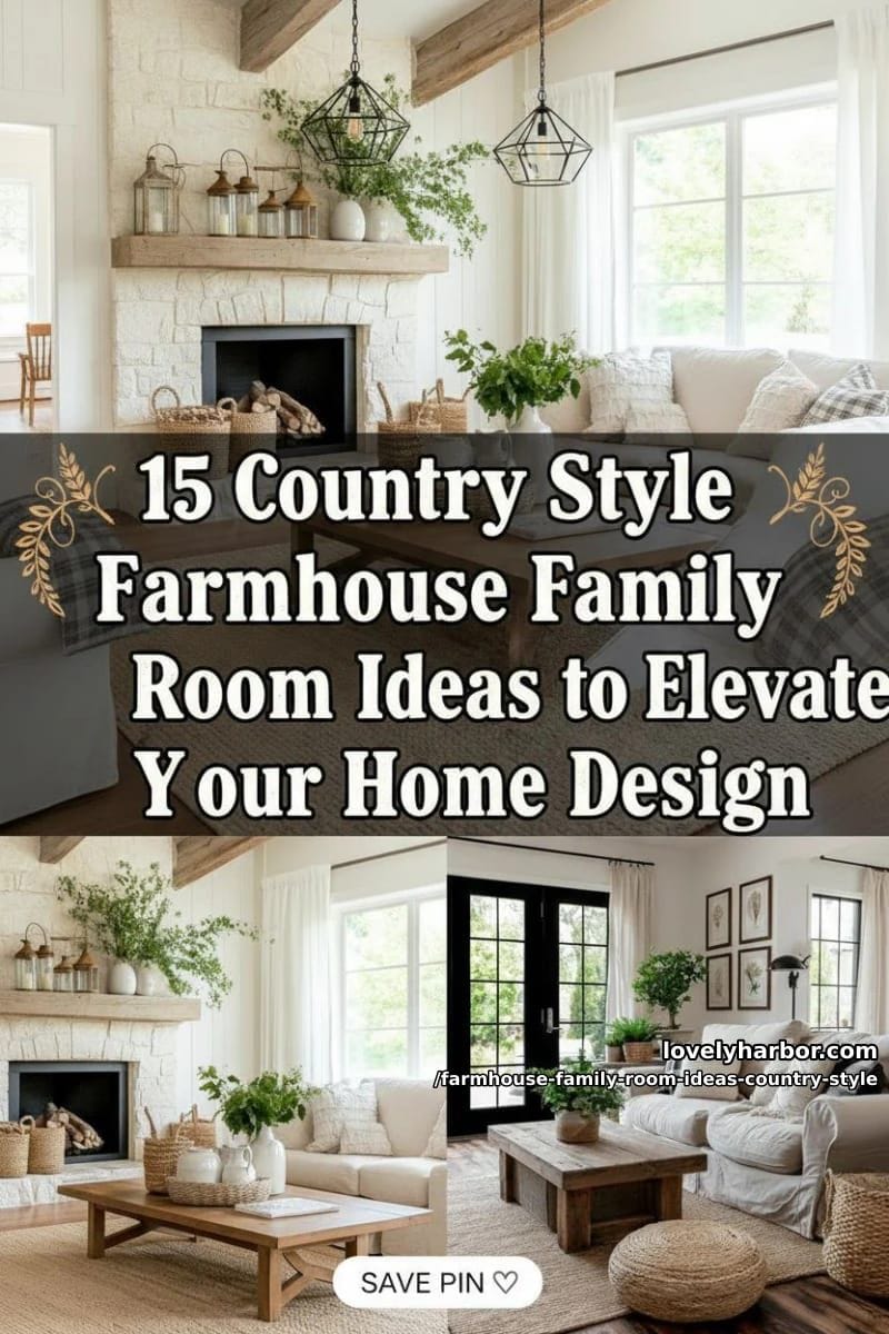 15 Country Style Farmhouse Family Room Ideas to Elevate Your Home Design 46 farmhouse family room ideas country style - Collage 45