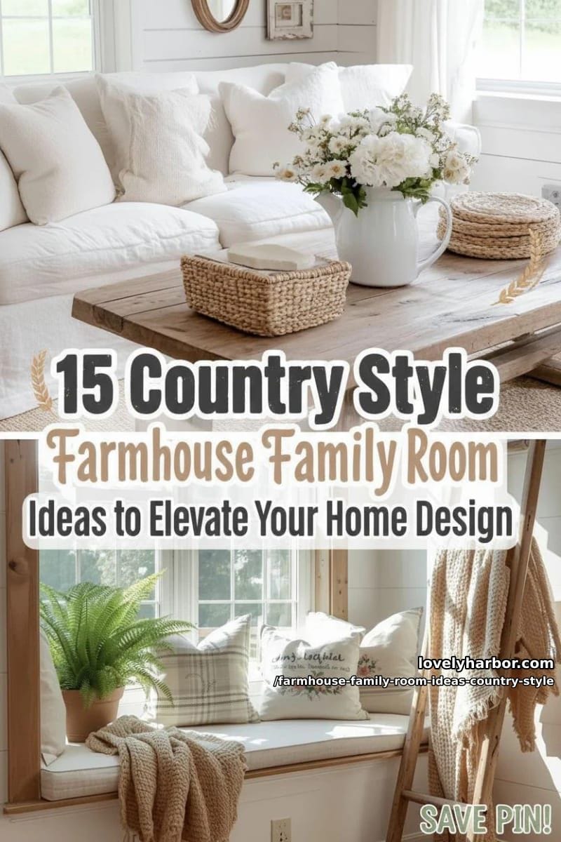 15 Country Style Farmhouse Family Room Ideas to Elevate Your Home Design 47 farmhouse family room ideas country style - Collage 46