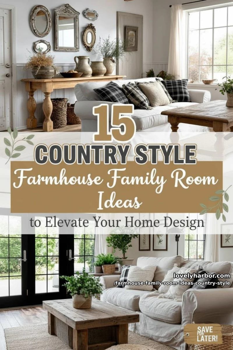 15 Country Style Farmhouse Family Room Ideas to Elevate Your Home Design 50 farmhouse family room ideas country style - Collage 49
