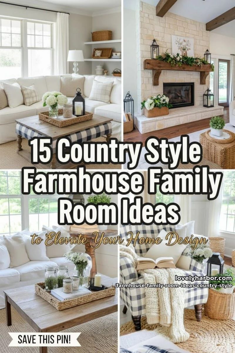 15 Country Style Farmhouse Family Room Ideas to Elevate Your Home Design 51 farmhouse family room ideas country style - Collage 50