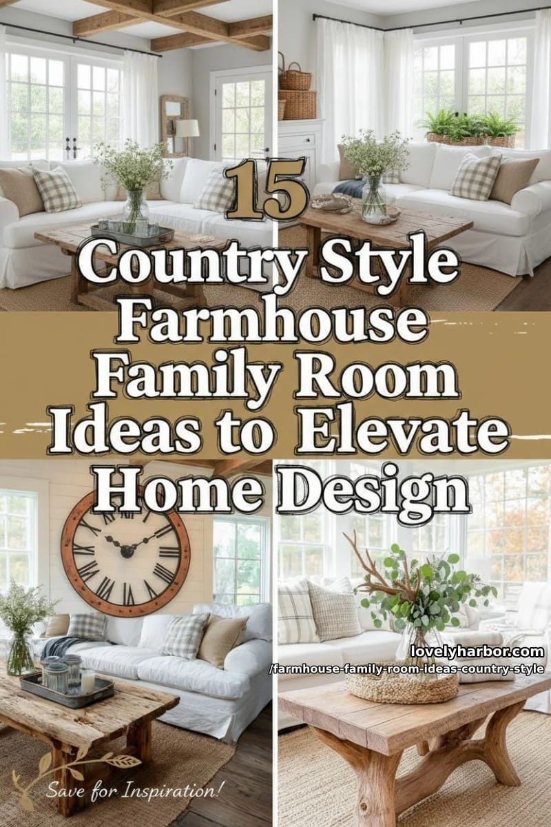15 Country Style Farmhouse Family Room Ideas to Elevate Your Home Design 53 farmhouse family room ideas country style - Collage 52
