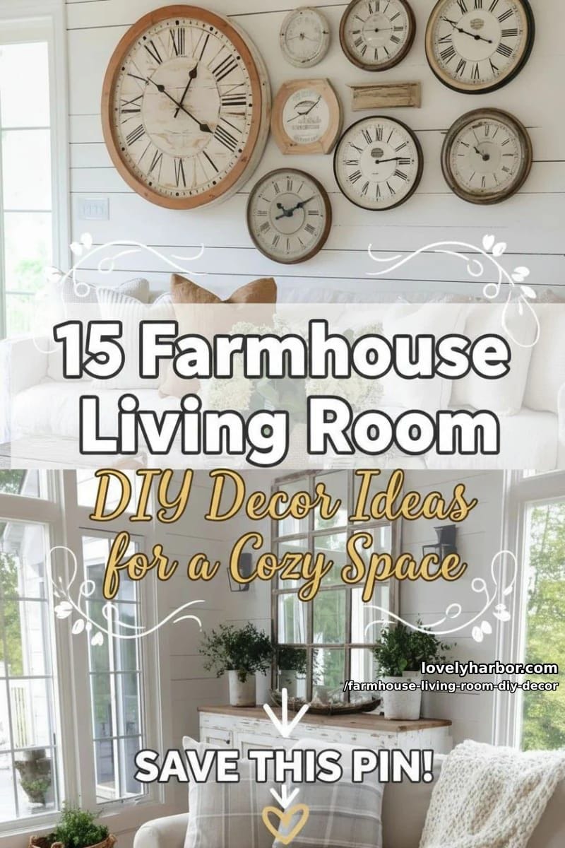 15 Farmhouse Living Room DIY Decor Ideas for a Cozy Space 44 Farmhouse living room diy decor - Collage 43