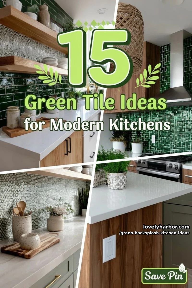 15 Green Backsplash Ideas for Modern Kitchens 40 green backsplash kitchen ideas - Collage 39