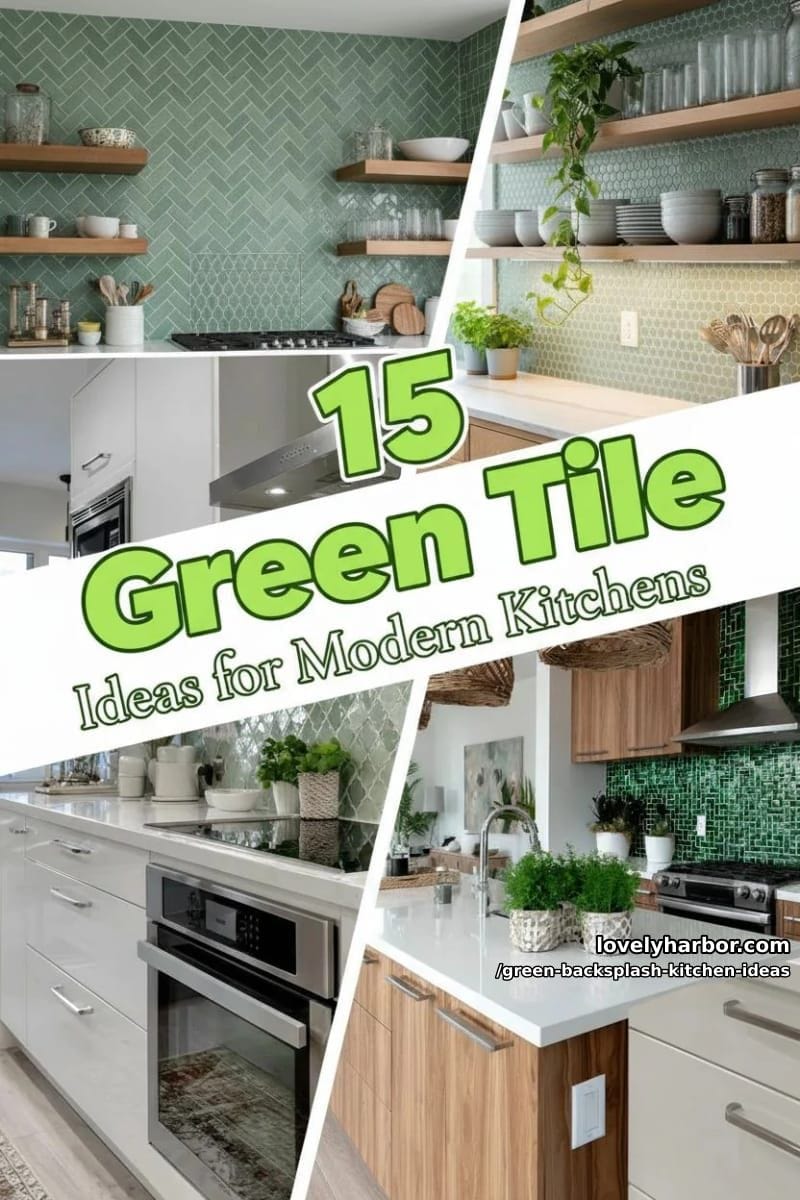 15 Green Backsplash Ideas for Modern Kitchens 41 green backsplash kitchen ideas - Collage 40