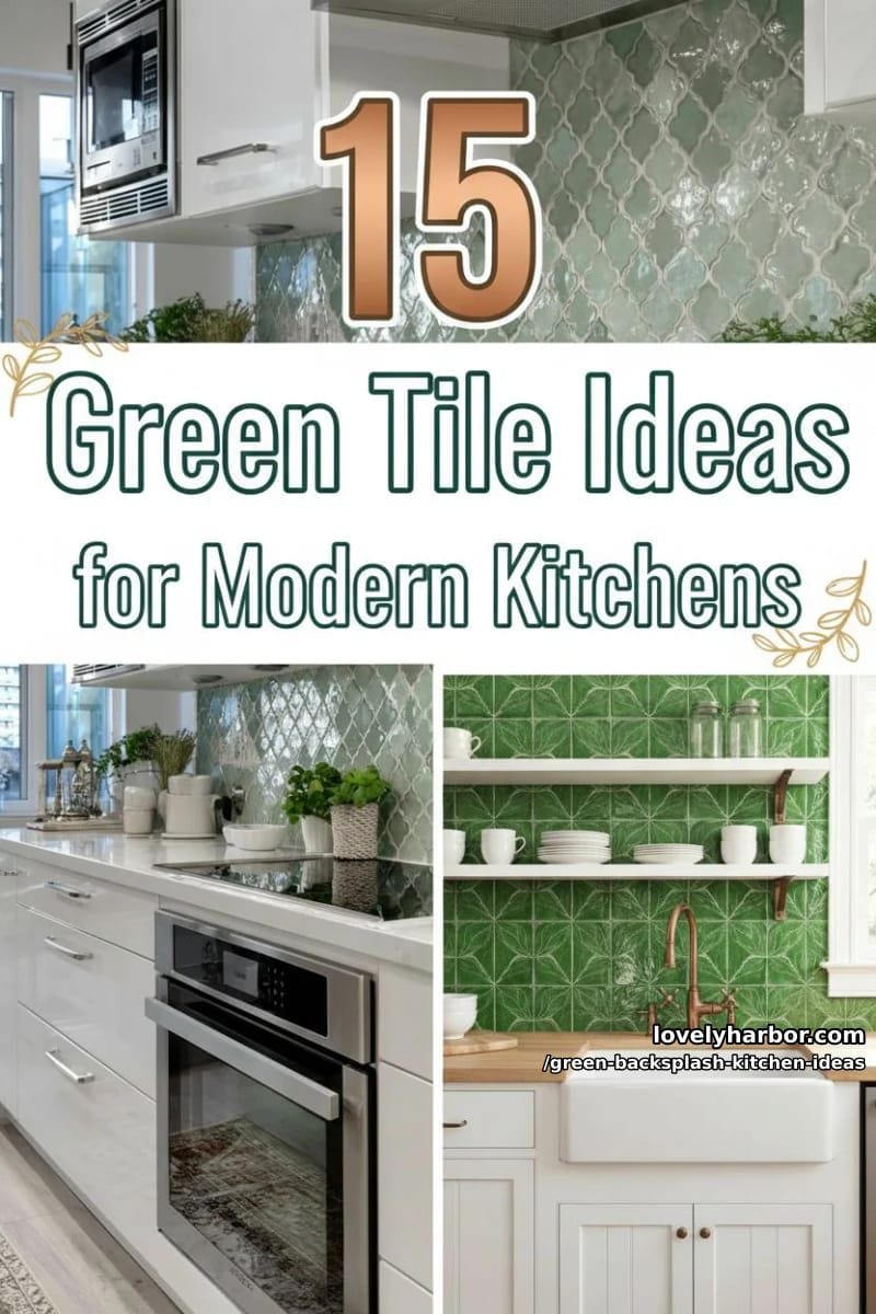 15 Green Backsplash Ideas for Modern Kitchens 44 green backsplash kitchen ideas - Collage 43