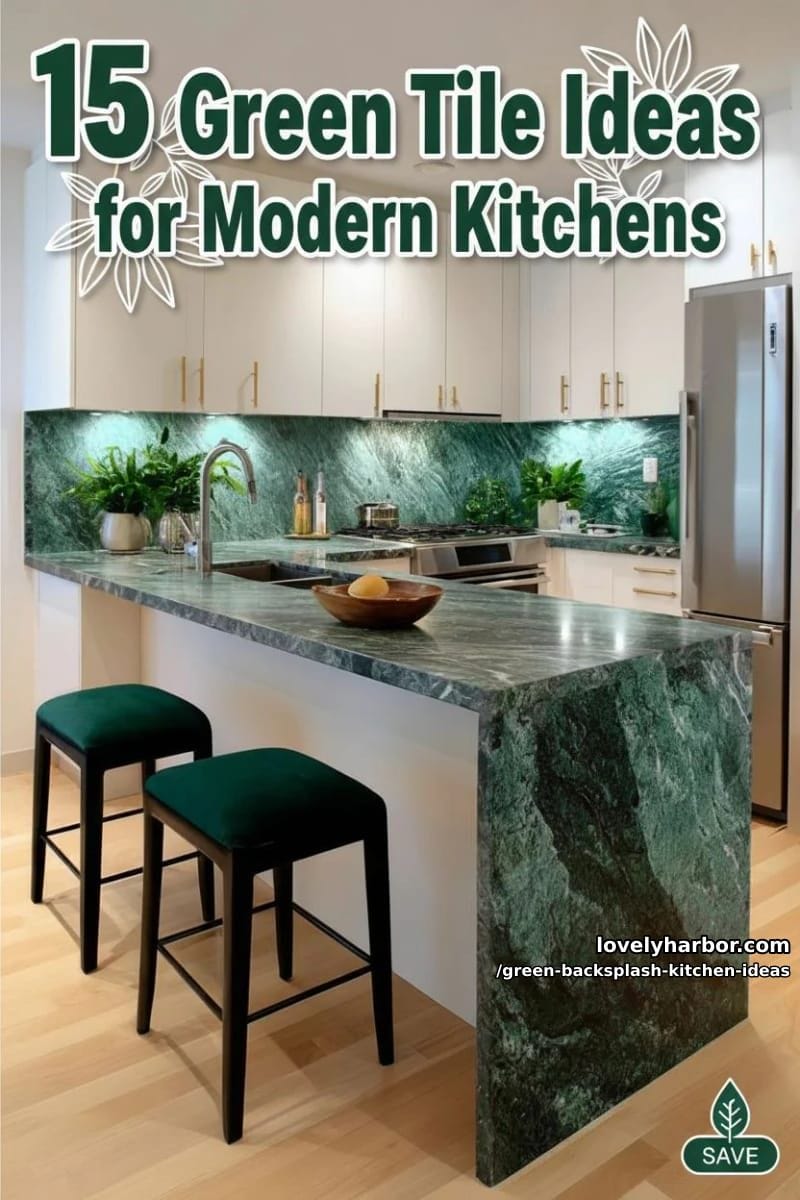 15 Green Backsplash Ideas for Modern Kitchens 45 green backsplash kitchen ideas - Collage 44
