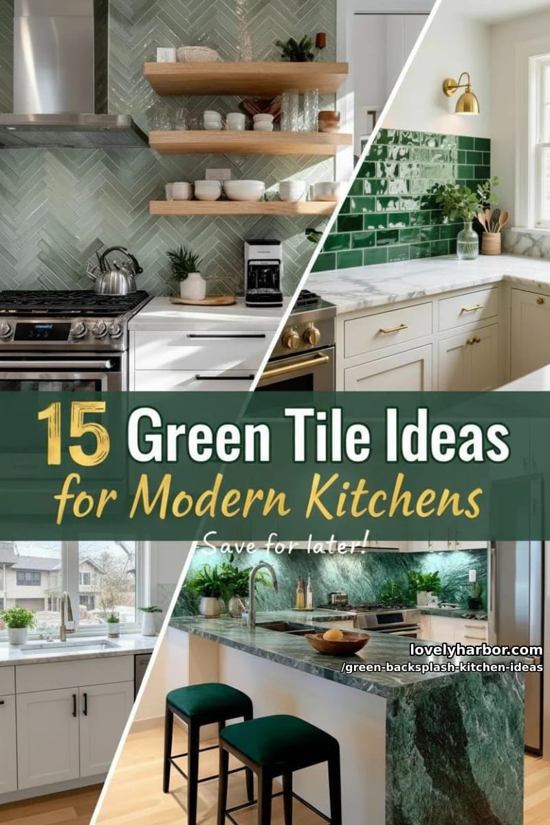 15 Green Backsplash Ideas for Modern Kitchens 47 green backsplash kitchen ideas - Collage 46