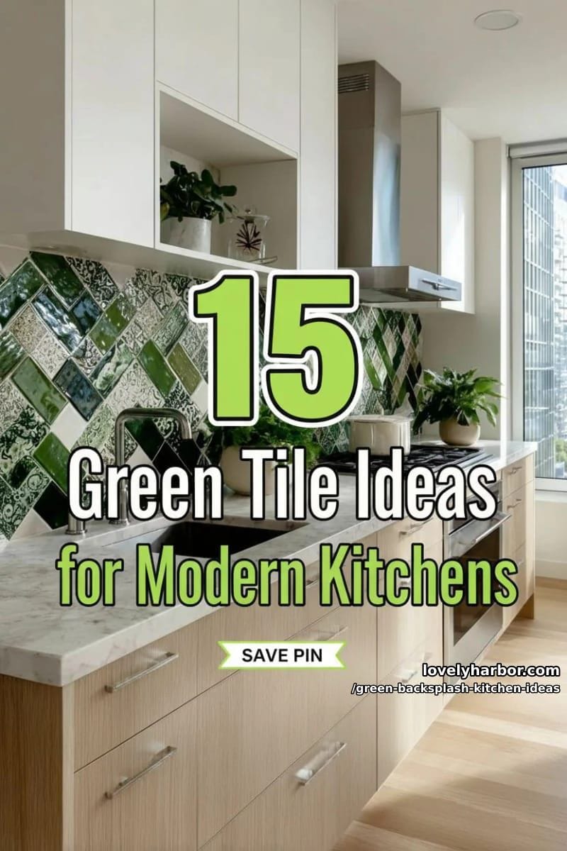 15 Green Backsplash Ideas for Modern Kitchens 49 green backsplash kitchen ideas - Collage 48