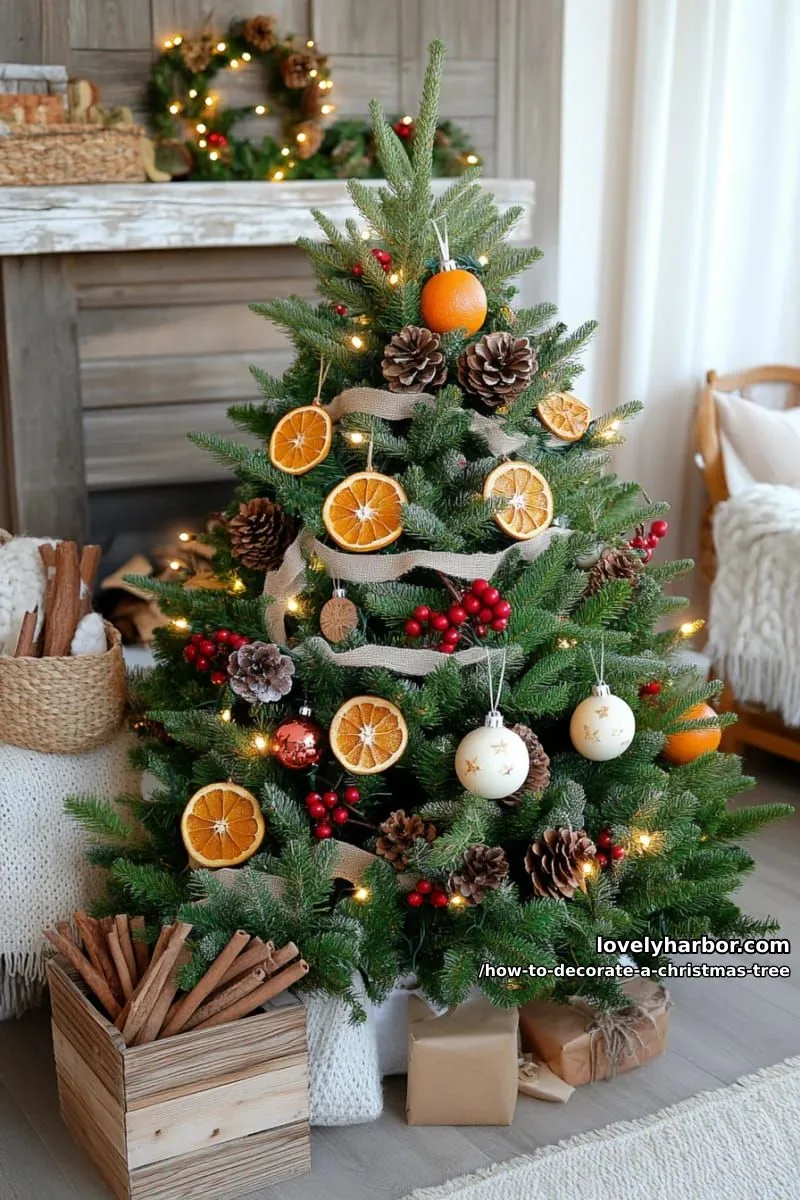 layering dried oranges and cinnamon sticks for a cozy rustic scent 1