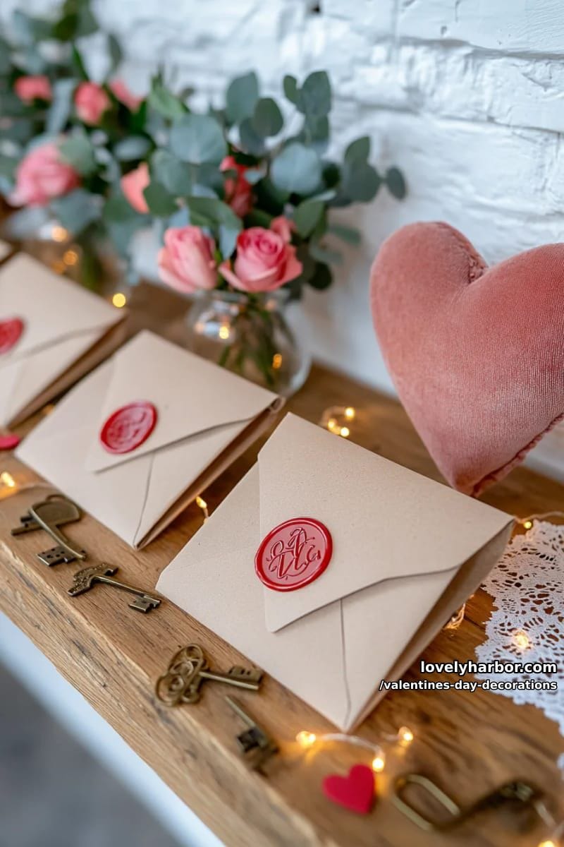 love letter display with stamped vintage envelopes 1