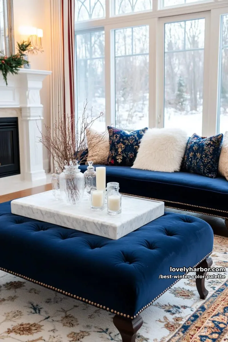 moody twilight blues with crisp white and mulberry red accents 1