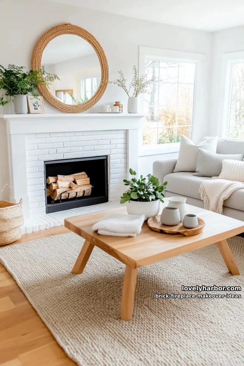 paint brick fireplace pure white for a scandinavian-inspired minimalist statement. 1