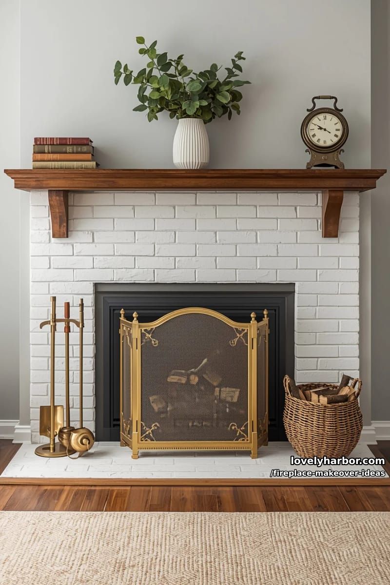 15 ideias inovadoras para reforma de lareira para uma sala de estar elegante 25 coloque uma tela de latão de inspiração vintage na frente para um charme atemporal. 1