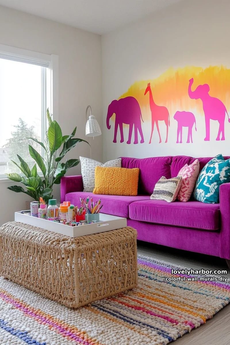 playful animal silhouettes filled with rainbow gradients 1