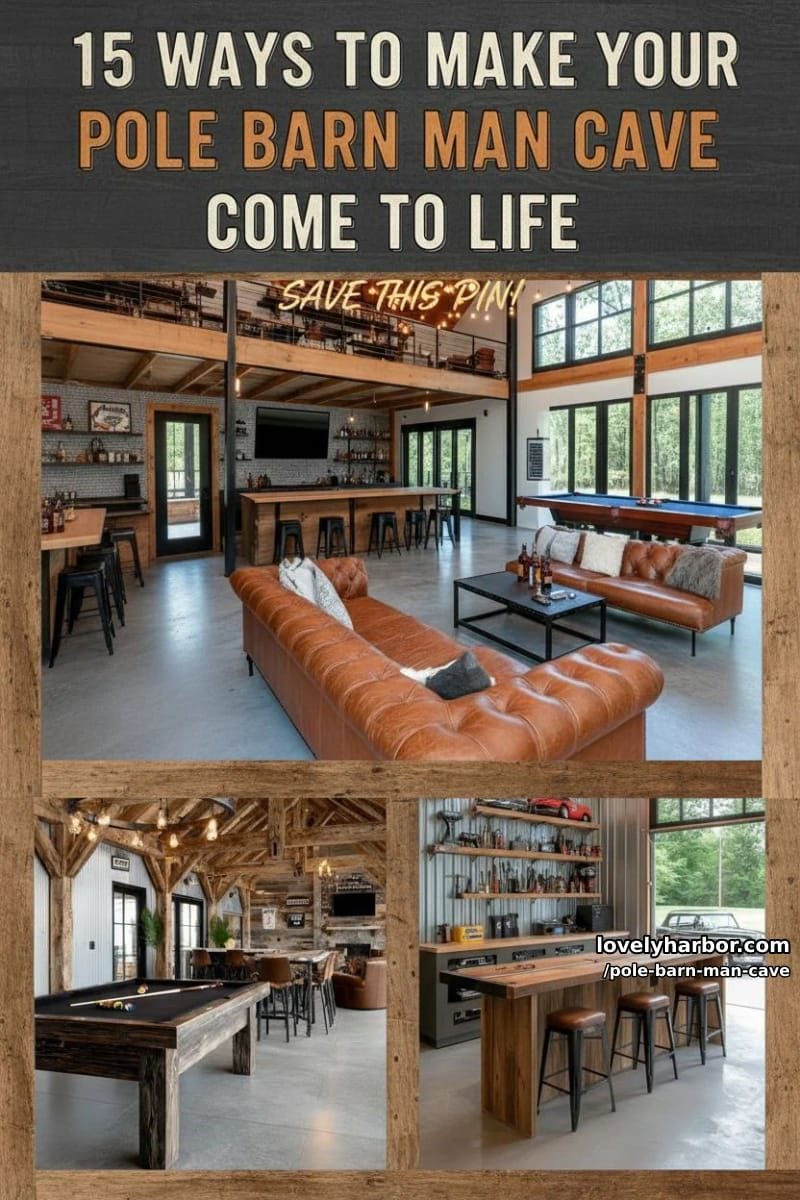 15 Ways to Make Your Pole Barn Man Cave Come to Life 48 pole barn man cave - Collage 47