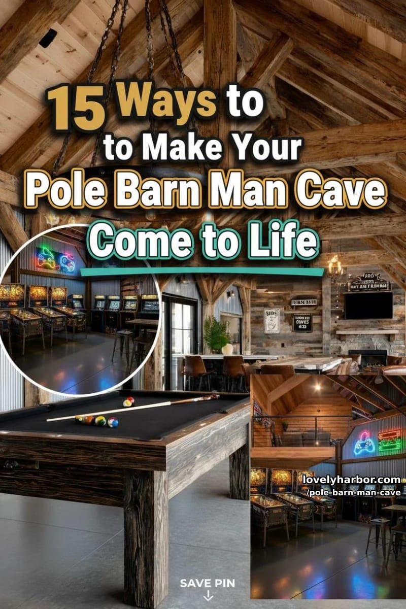 15 Ways to Make Your Pole Barn Man Cave Come to Life 49 pole barn man cave - Collage 48