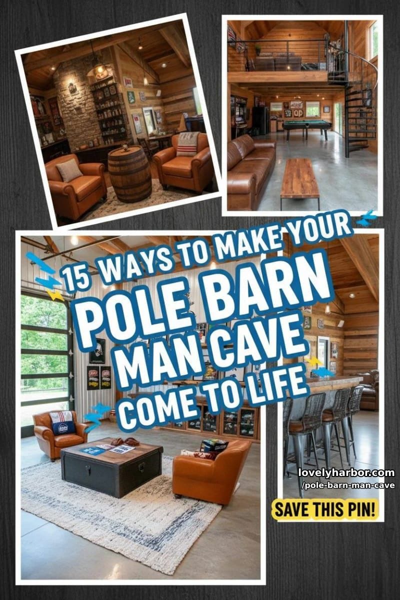 15 Ways to Make Your Pole Barn Man Cave Come to Life 52 pole barn man cave - Collage 51