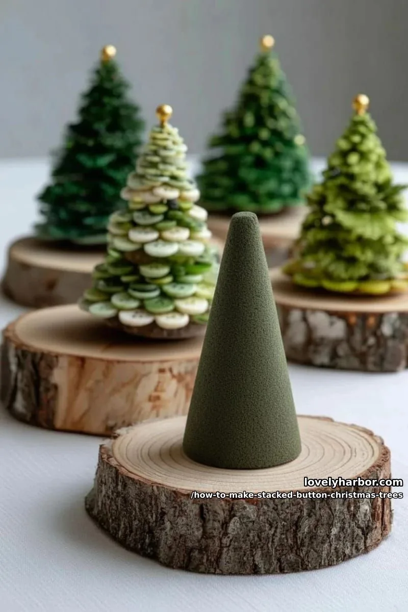 How to Make Stacked Button Christmas Trees for the Holidays 5 prepare the cone 1