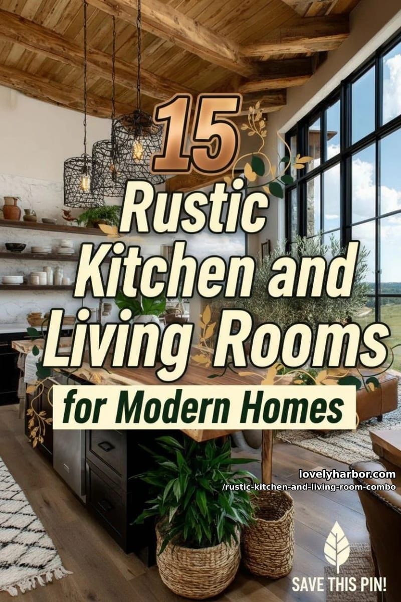 15 Rustic Kitchen and Living Room Combos for Modern Homes 39 rustic kitchen and living room combo - Collage 38