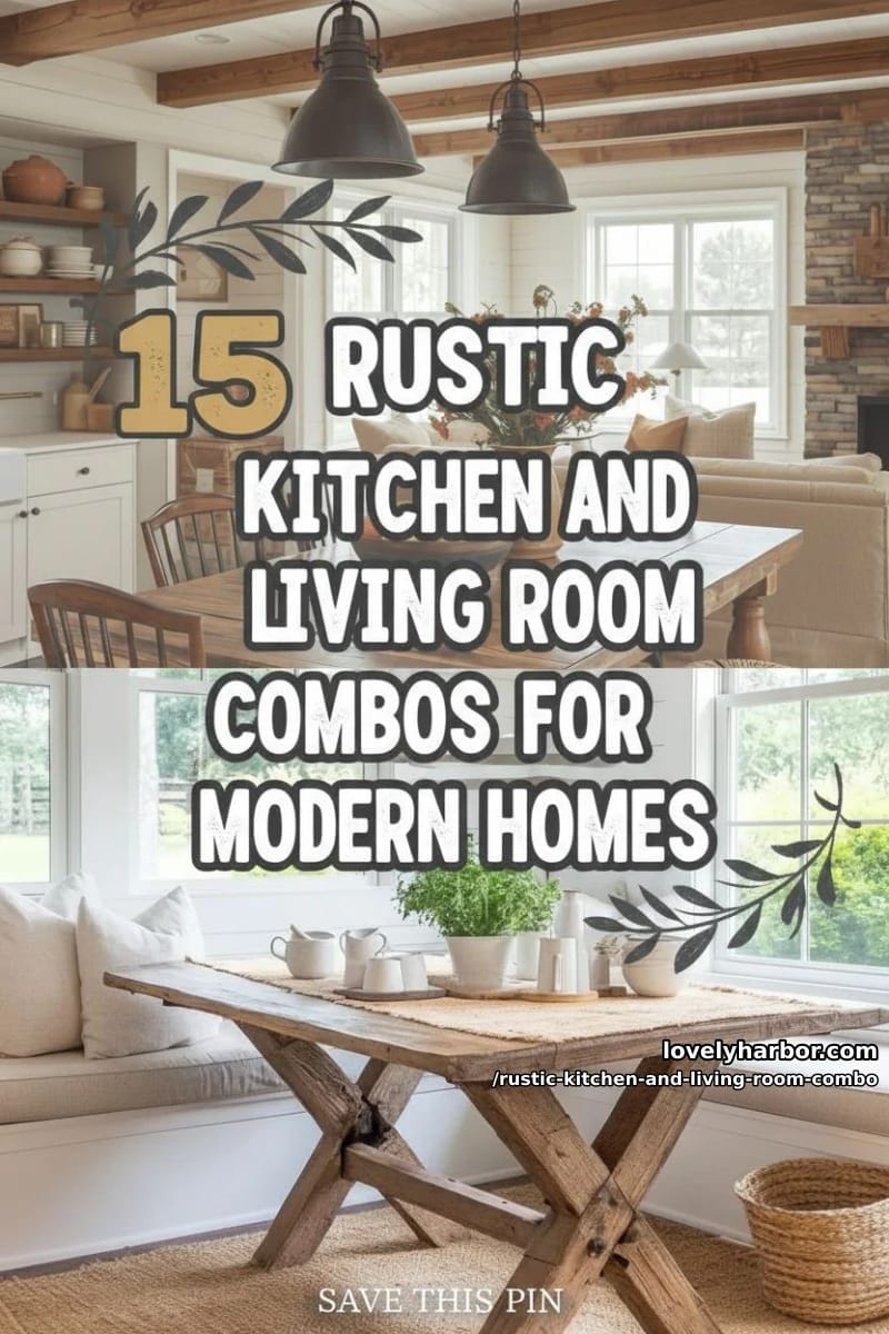 15 Rustic Kitchen and Living Room Combos for Modern Homes 40 rustic kitchen and living room combo - Collage 39