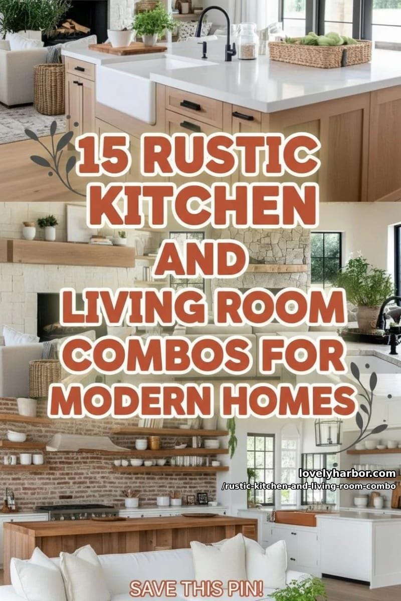 15 Rustic Kitchen and Living Room Combos for Modern Homes 41 rustic kitchen and living room combo - Collage 40