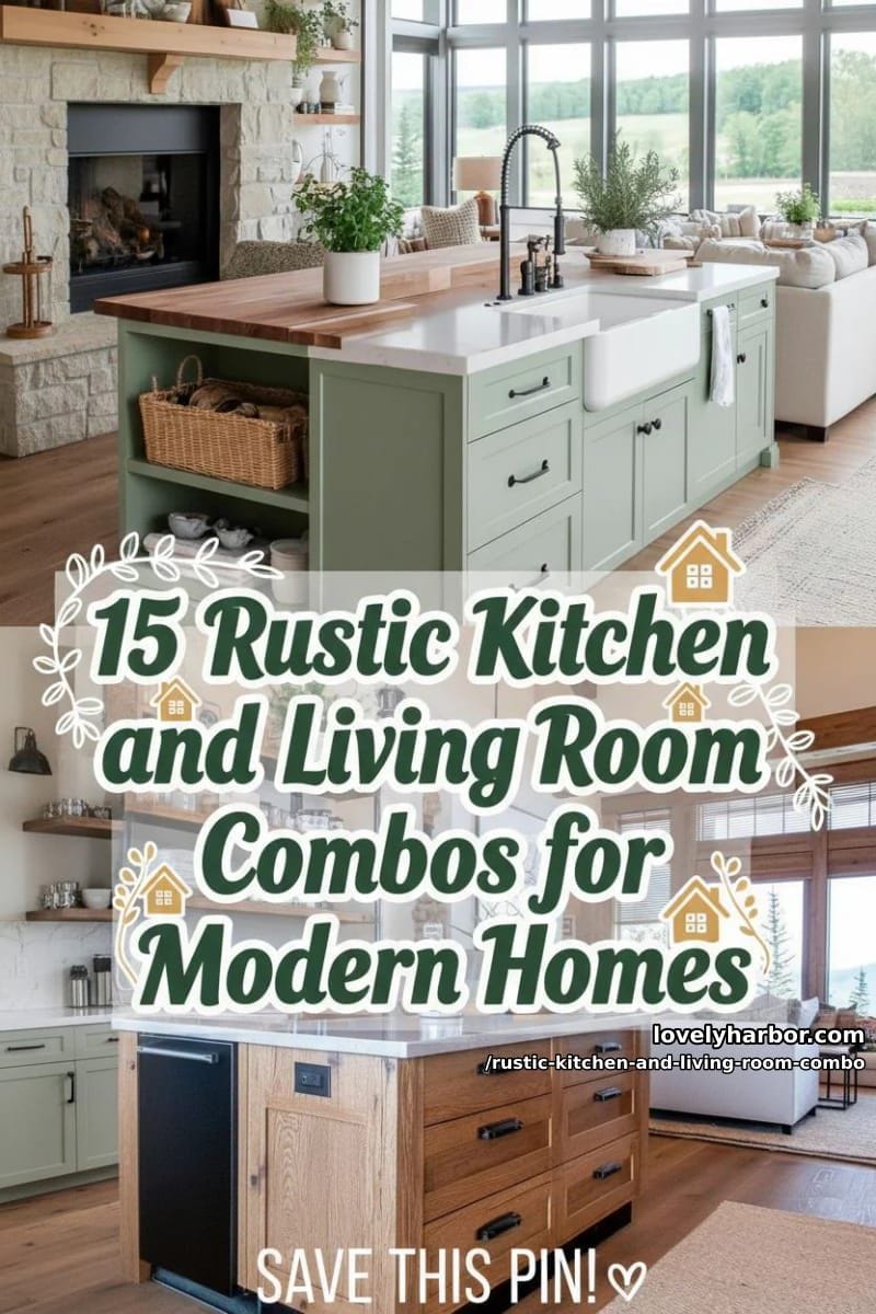 15 Rustic Kitchen and Living Room Combos for Modern Homes 42 rustic kitchen and living room combo - Collage 41