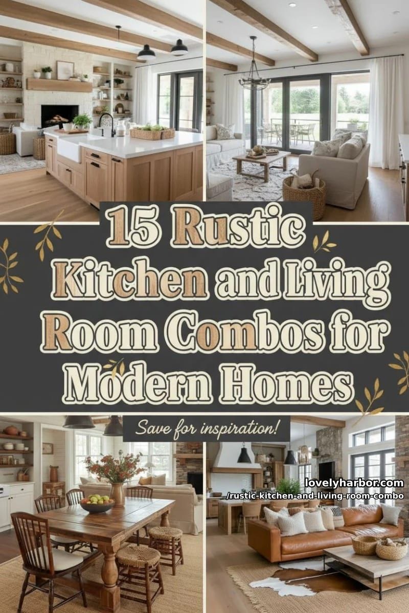 15 Rustic Kitchen and Living Room Combos for Modern Homes 43 rustic kitchen and living room combo - Collage 42