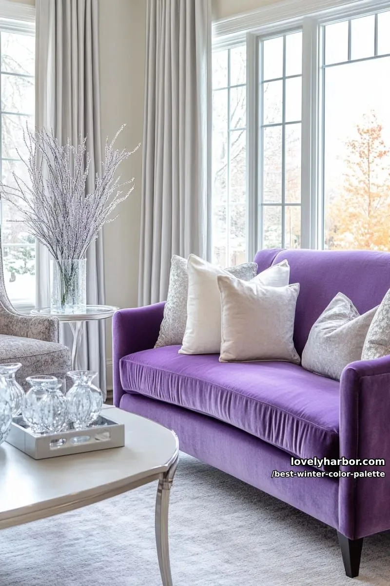 soft frosted lavender paired with icy silver and deep charcoal gray 1