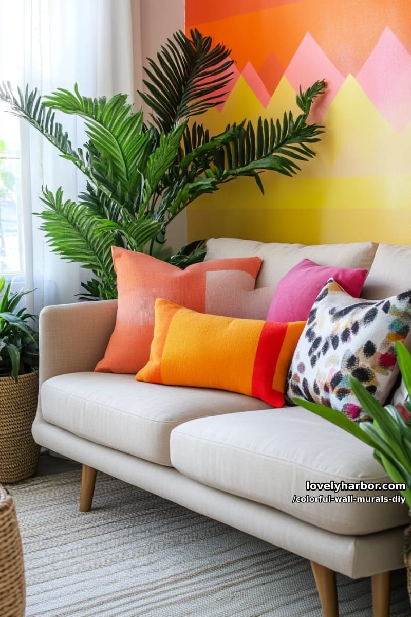 soft pastel ombre wall blending pinks, oranges, and yellows seamlessly 1