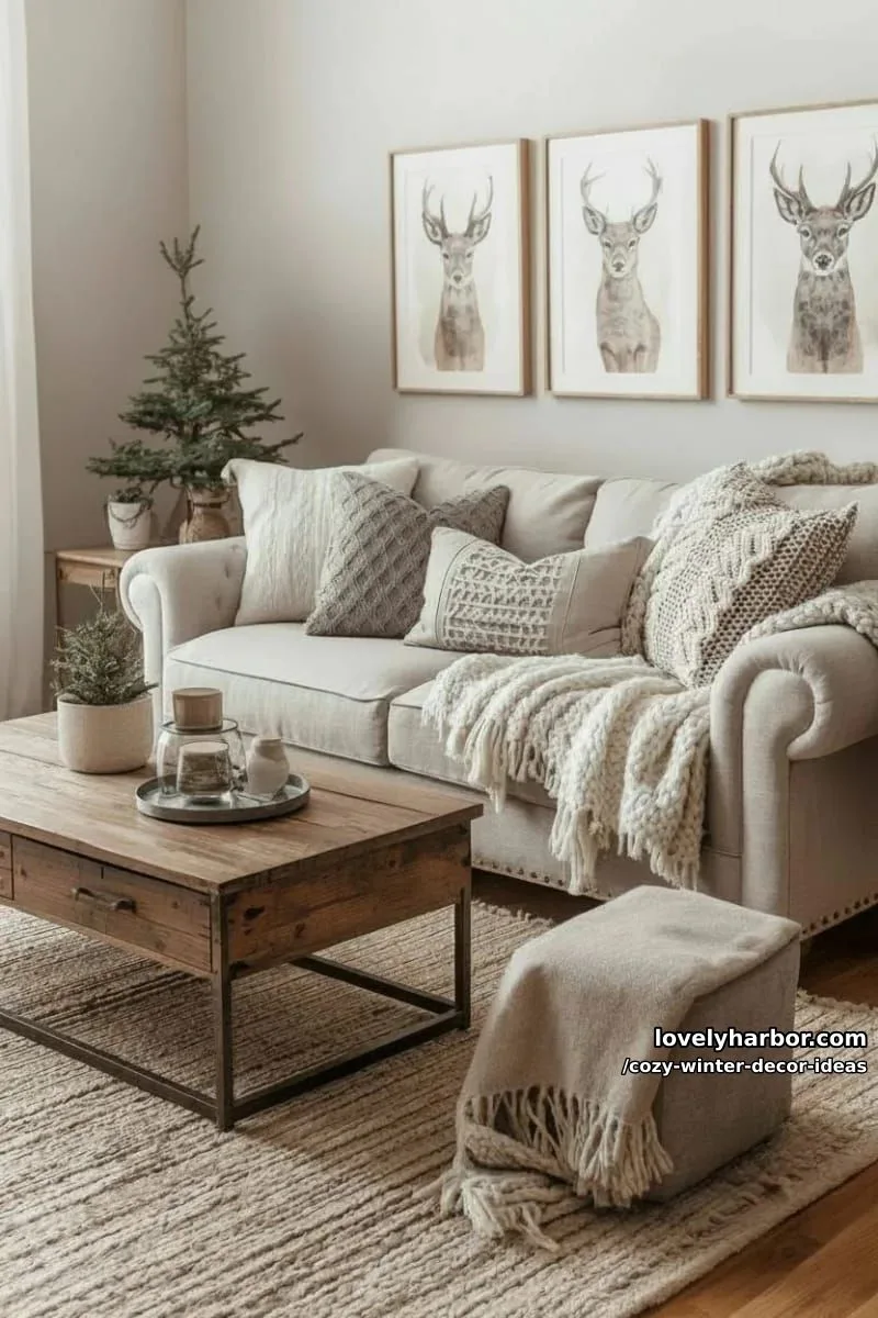 15 Winter Decor Ideas for a Cozy Home Retreat 17 swap out art for woodland animal prints in muted tones for seasonal charm. 1