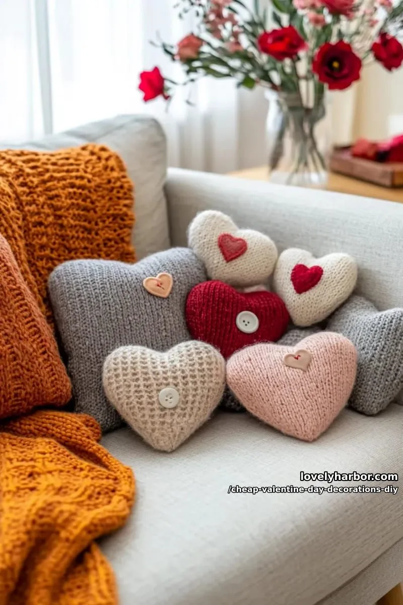 upcycled sweater heart plushies scattered on your couch 1