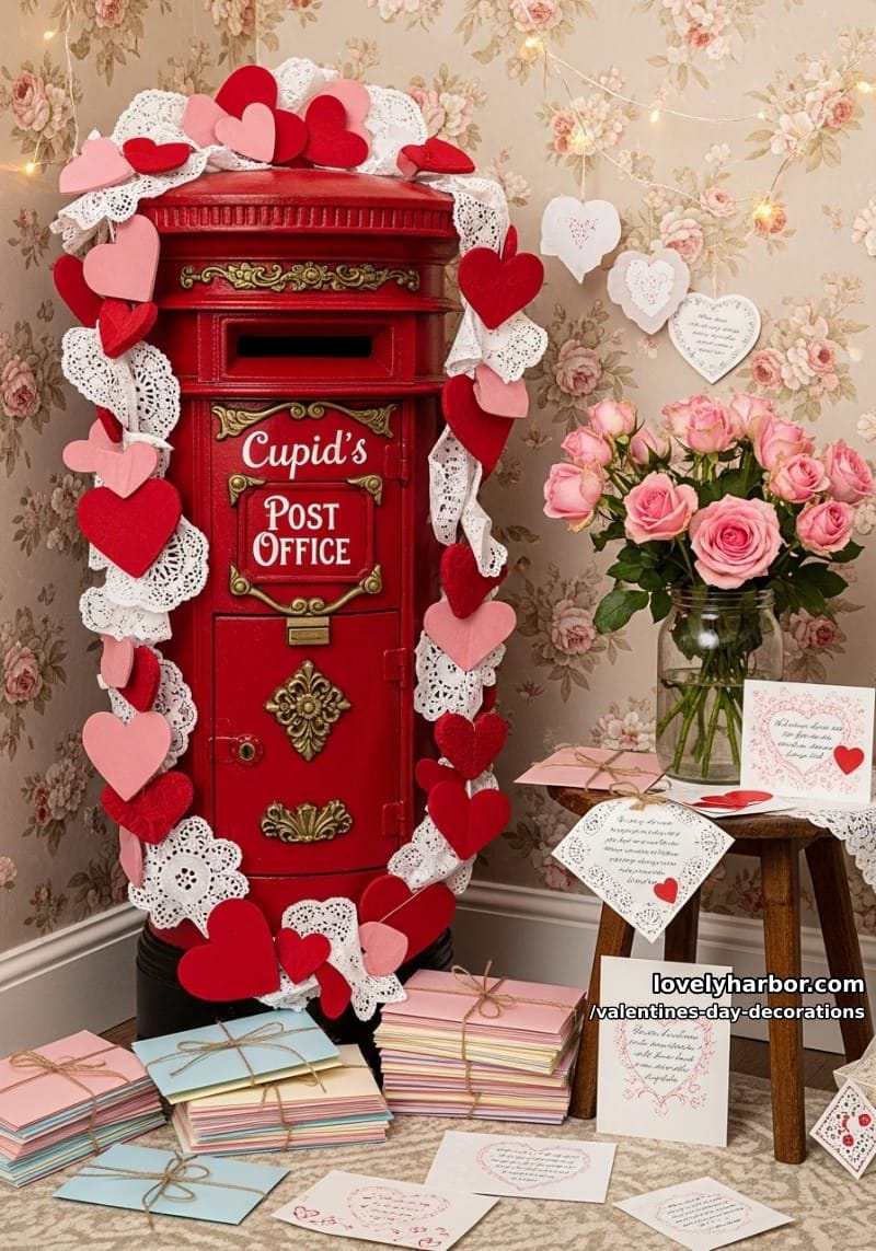 vintage postbox corner labeled “cupid’s post office” 1