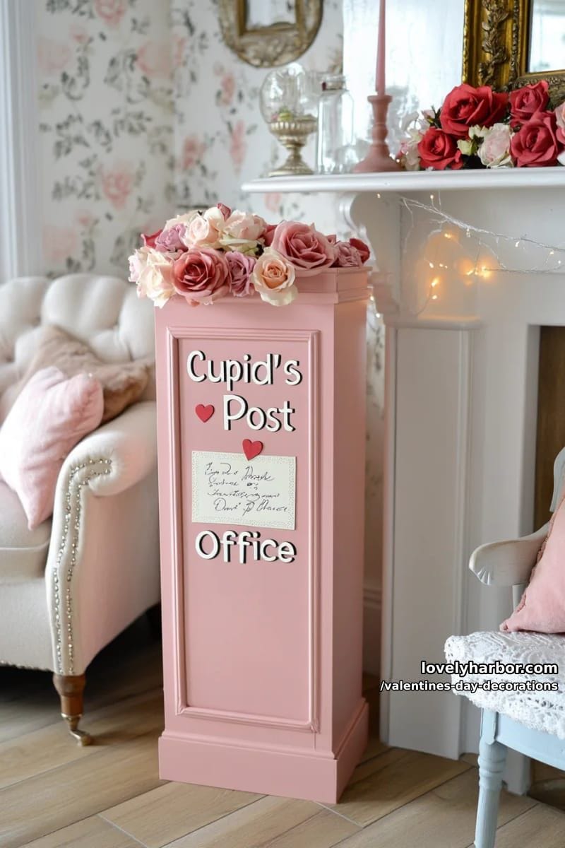 vintage postbox corner labeled “cupid’s post office” 1