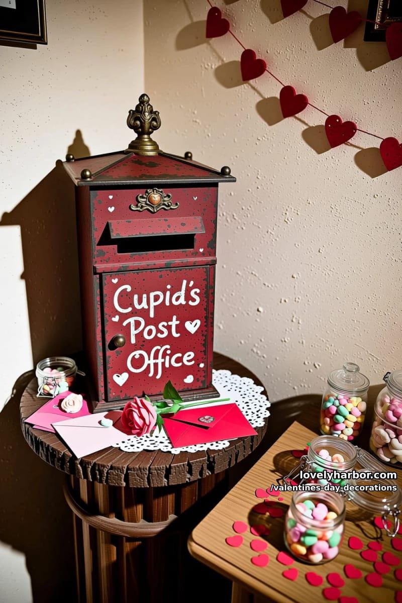 vintage postbox corner labeled “cupid’s post office” 1